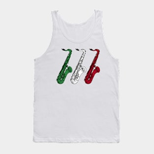 Saxophone Italian Flag Saxophonist Sax Player Italy Tank Top